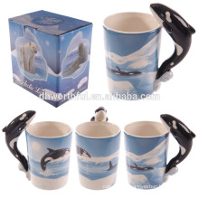 Lovely dolphin ceramic 3D mug